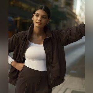 Athleta Women's Jetset Brown Bomber jacket size XL